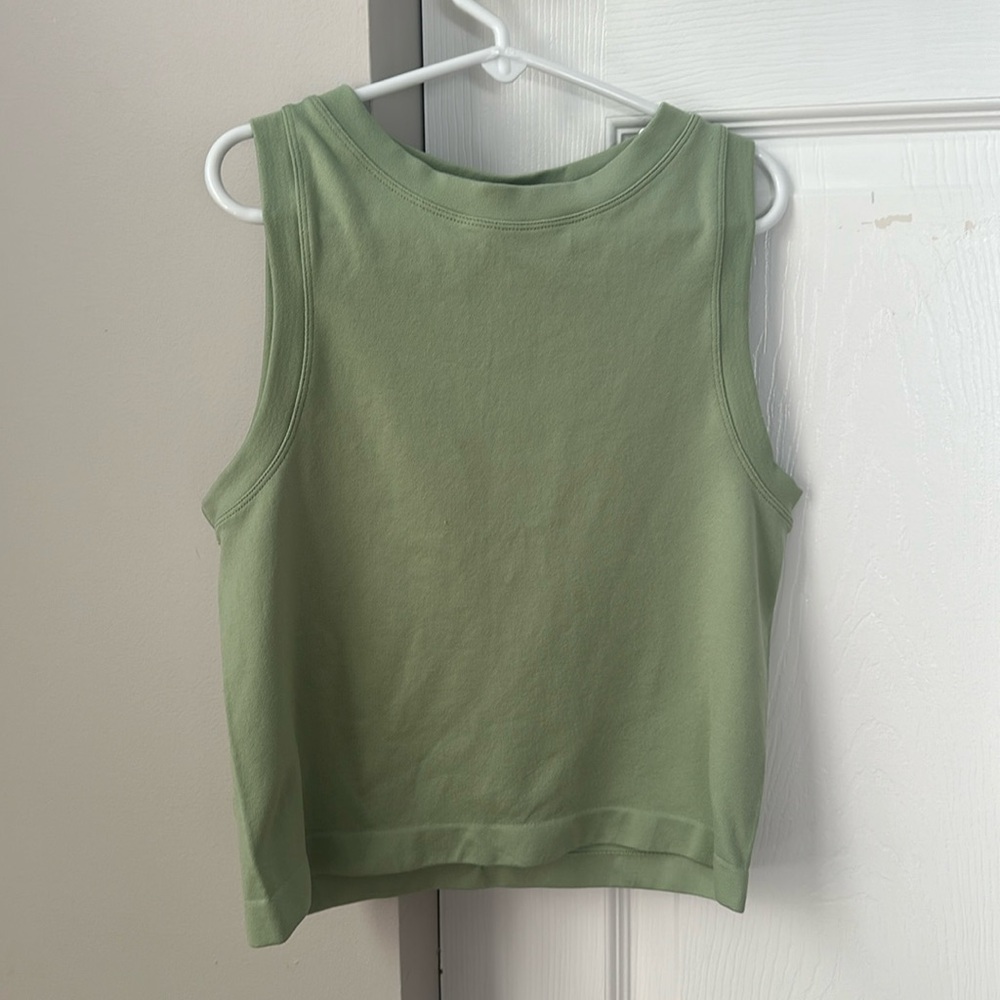 green tank top